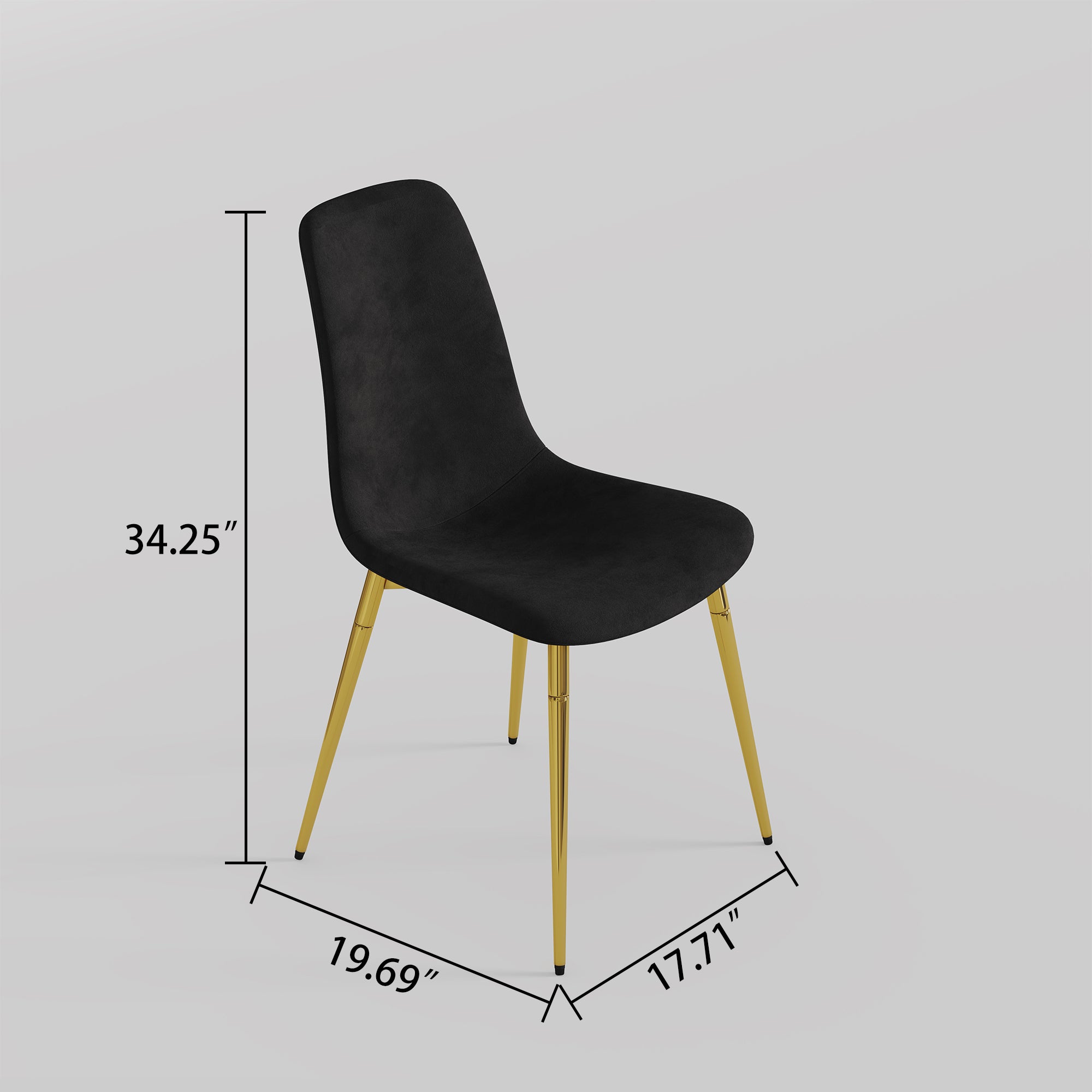 Set of 4 Fabric Armless Dining Chairs